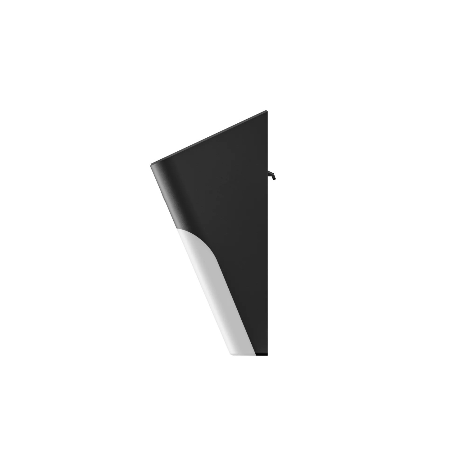 Eufy Solar-Wandleuchte S120 mit Kamera, seitliche Ansicht, schwarz/weiß.