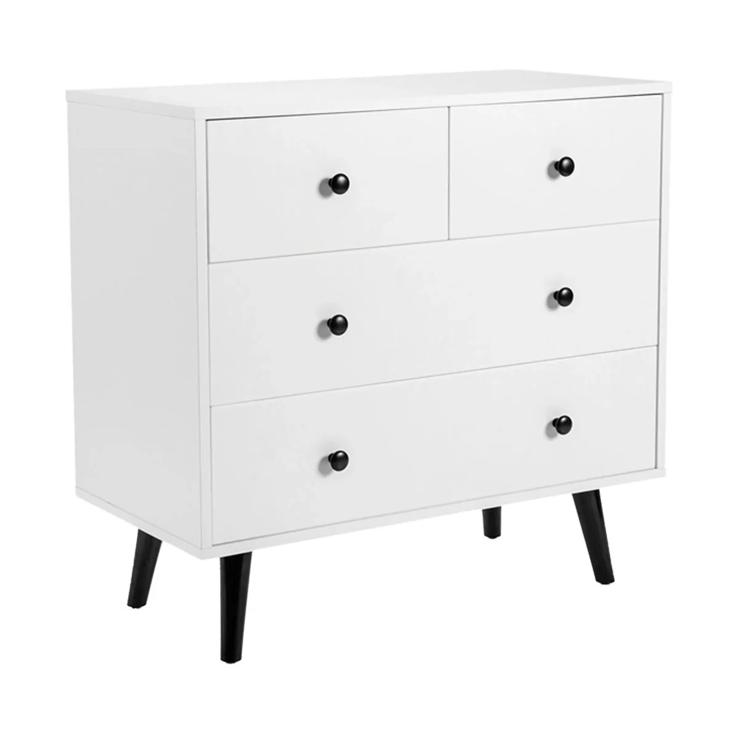 Costway Kommode 4 Schubladen Holz Modern 80 x 40 x 77 cm Weiß günstig online kaufen