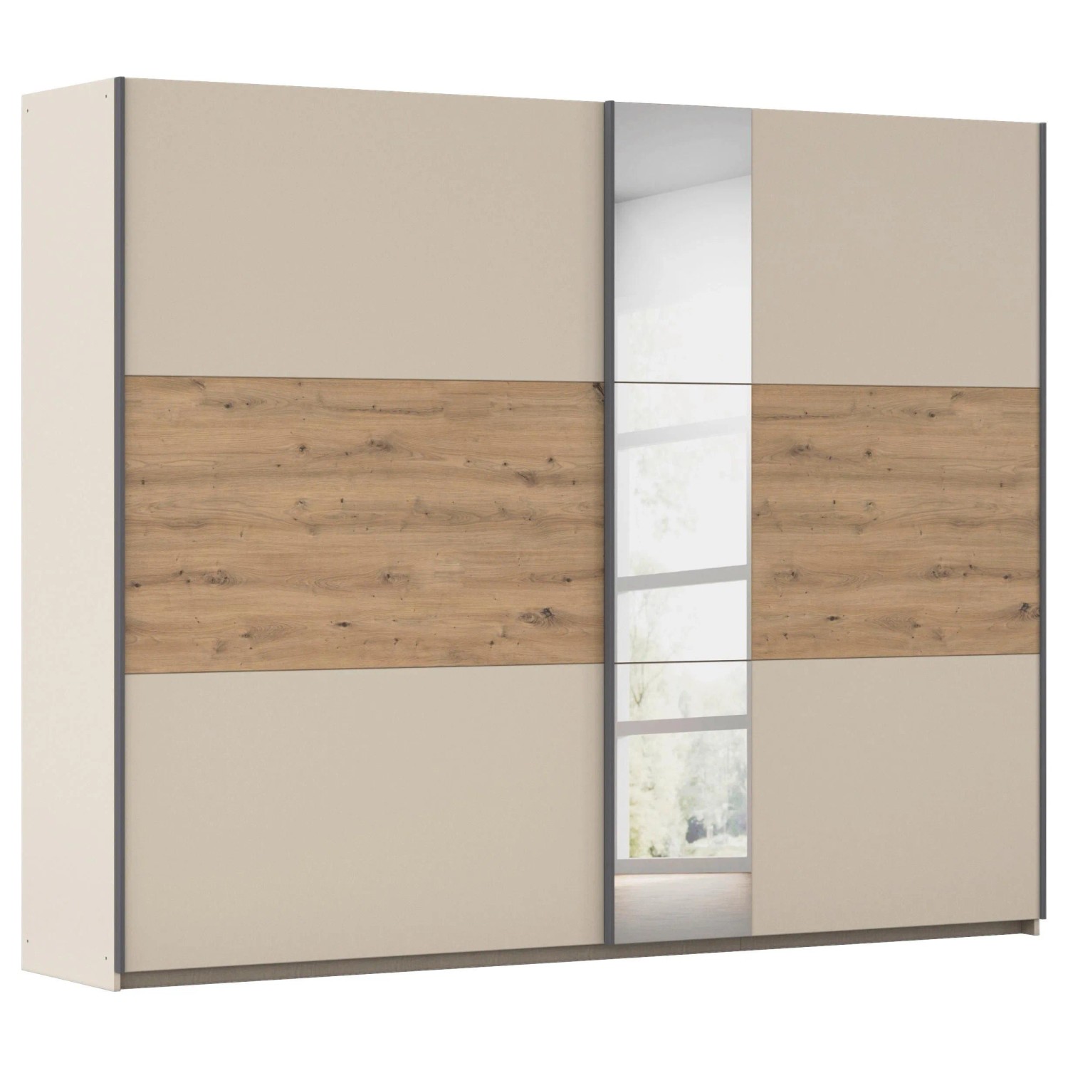 Premium Living Schwebetürenschrank Ellmau Champagner/Eiche Artisan