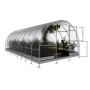 Klasika Tube Gewächshaus 18m² mit Polycarbonat, Rohrrahmen, offene Tür.