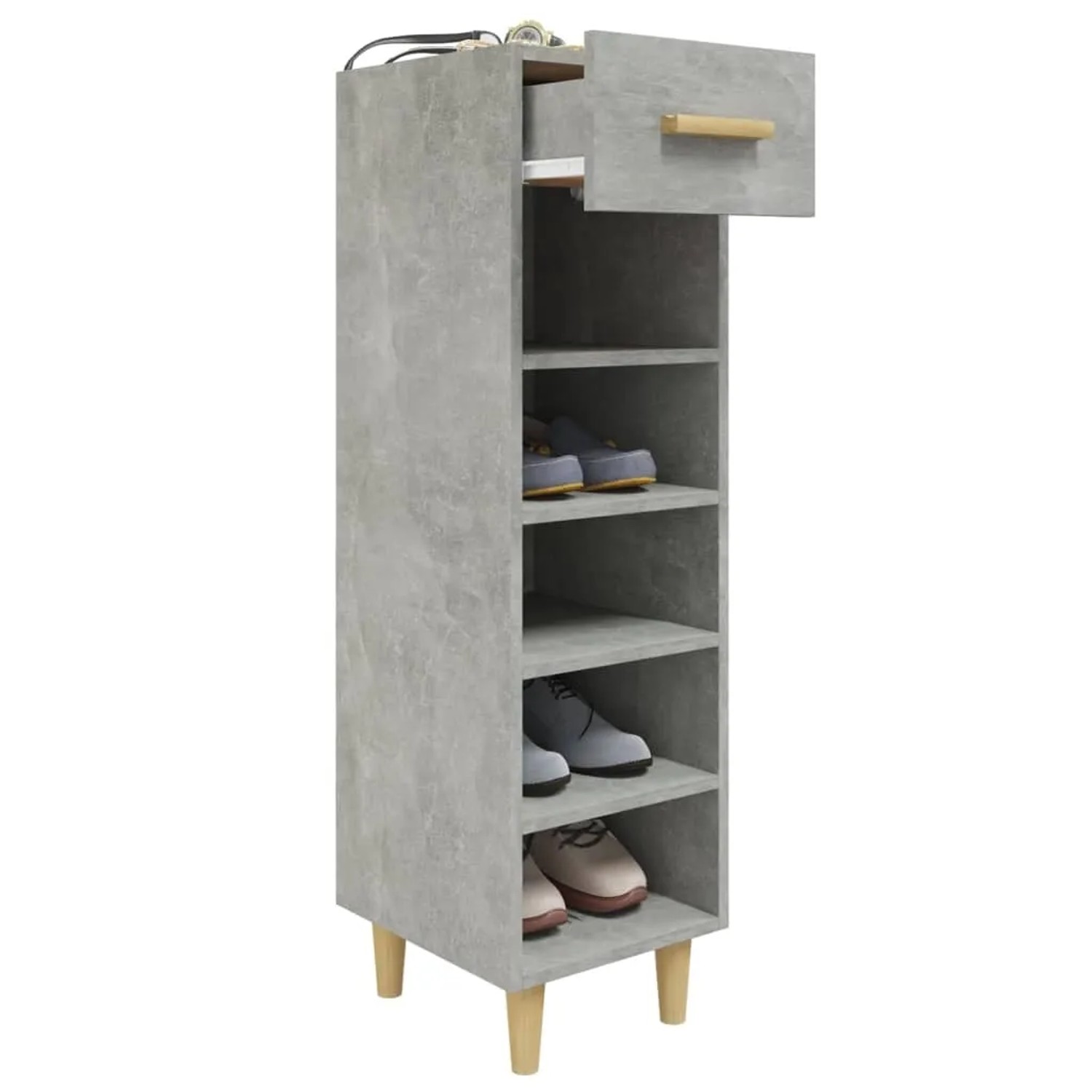 vidaXL Schuhschrank Betongrau 30x35x105 cm Holzwerkstoff 812802_7