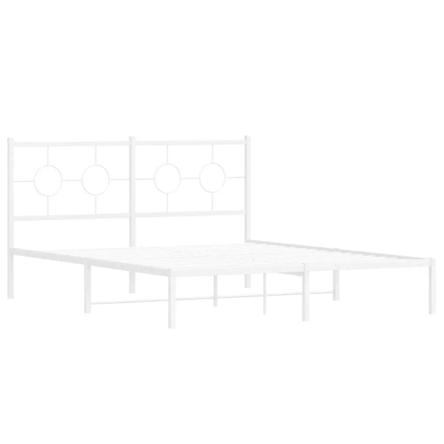 vidaXL Bettgestell mit Kopfteil Metall Weiß 150x200 cm 376277 günstig online kaufen