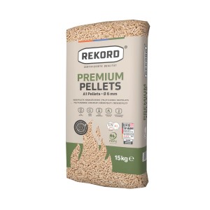 Sack Holzpellets Ø 6 mm, 15 kg, geeignet für Pelletheizungen und -öfen.