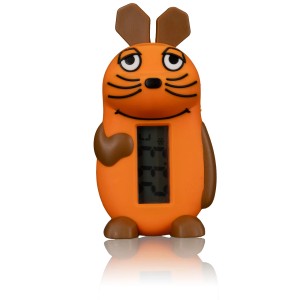 DieMaus Badethermometer in Maus-Form, orange. Thermometer für Babys und Kleinkinder.