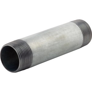 Gewinderohr, 41,9 mm x 150 mm, aus Temperguss, für Wasserinstallationen.