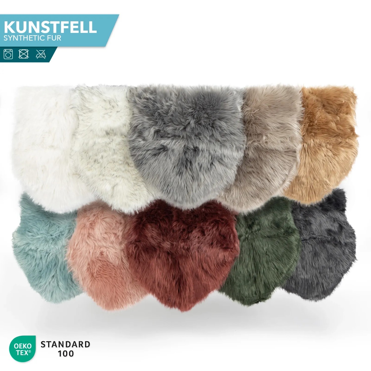 KARAT Kunstfell Nelly in verschiedenen Farben: Flauschiges Dekofell für ein gemütliches Zuhause.