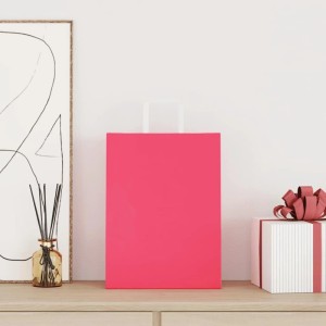 vidaXL Papiertragetaschen 250 Stk mit Henkeln Rosa 26x12x35 cm 4101898