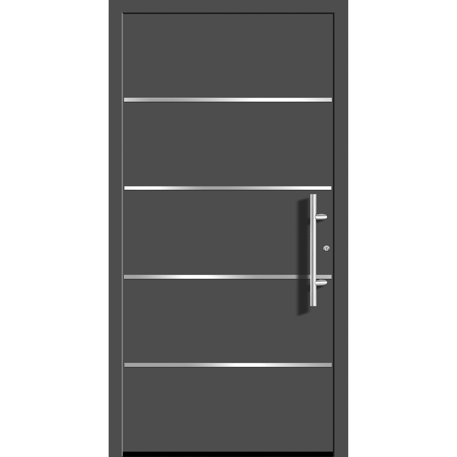 Aluminium-Haustür Moderno M480/P 110 x 210 cm Anthrazit Metallic Anschlag R günstig online kaufen