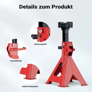 Wiltec 2X Unterstellbock Höhenverstellbar 28-425Cm Stützbocke Je 2T Arbeitsbock
