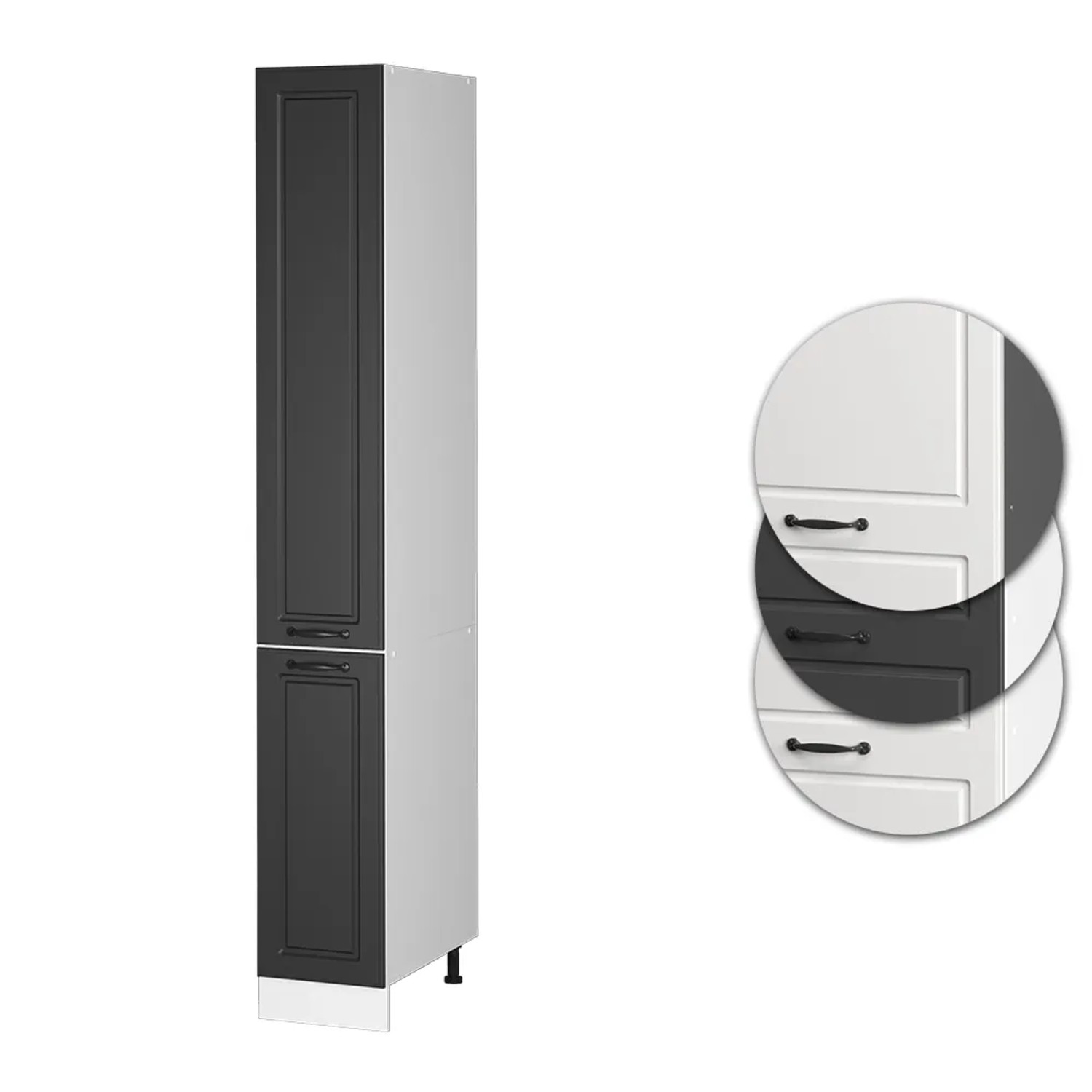 Vicco Apothekerschrank R-Line, anthrazit/weiß, 30 cm breit. Küchenschrank im Landhausstil.