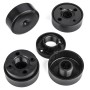 SOTECH 4er Set schwarze, verstellbare GOLF III Möbelfüße aus Kunststoff, Einzelteile mit Gewinde.