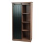 MCW Schrank K75 Braun: Schubladenkommode mit Schiebetür und 8 Fächern.