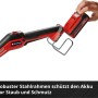 Einhell Akku-Rasentrimmer GE-CT 18/33 Li E-Solo mit eingesetztem Akku.