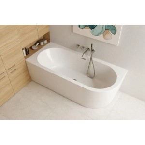 Bad Land Freistehende Badewanne Eckbadewannne ALVA 170x80 Links + Ablauf