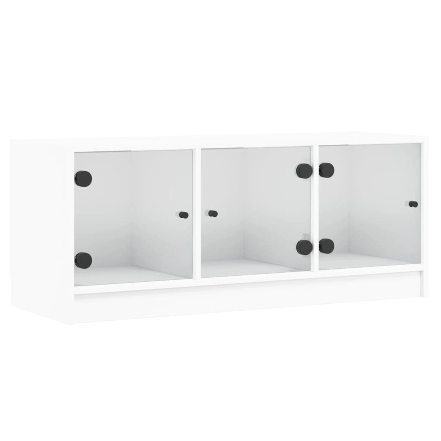 vidaXL TV-Schrank mit Glastüren Weiß 102x37x42 cm 836406