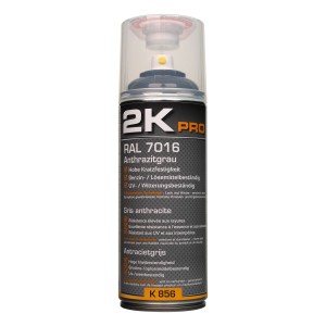2K Pro Decklack, 400ml, Anthrazitgrau glänzend. Sprühfarbe für innen & außen, kratzfest und UV-beständig.