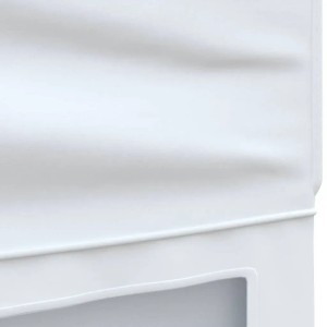 Detailansicht des weißen Partyzelts 3x6m mit Seitenwänden von vidaXL.
