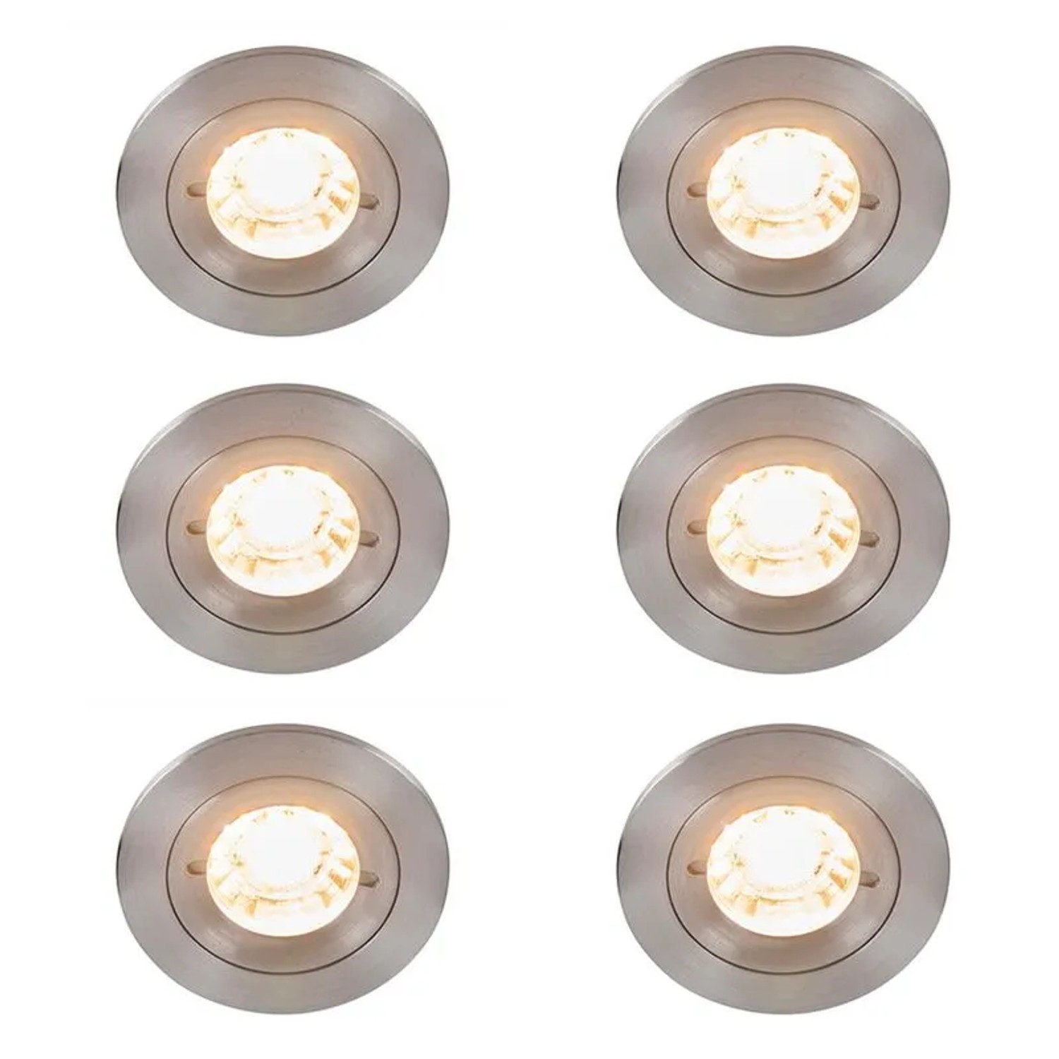QAZQA Set mit 6 Modernen Einbaustrahlern Stahl Rund IP44 Xena
