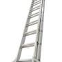 Krause Fabilo Schiebeleiter, 2x12 Sprossen, aus Aluminium, für den flexiblen Einsatz im Außenbereich.
