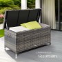 Tectake Auflagenbox Kiruna 270 L  Mit Rattangeflecht 2 Griffschlaufen und 2 Rollen  121 x 56 x 60 cm Grau_7