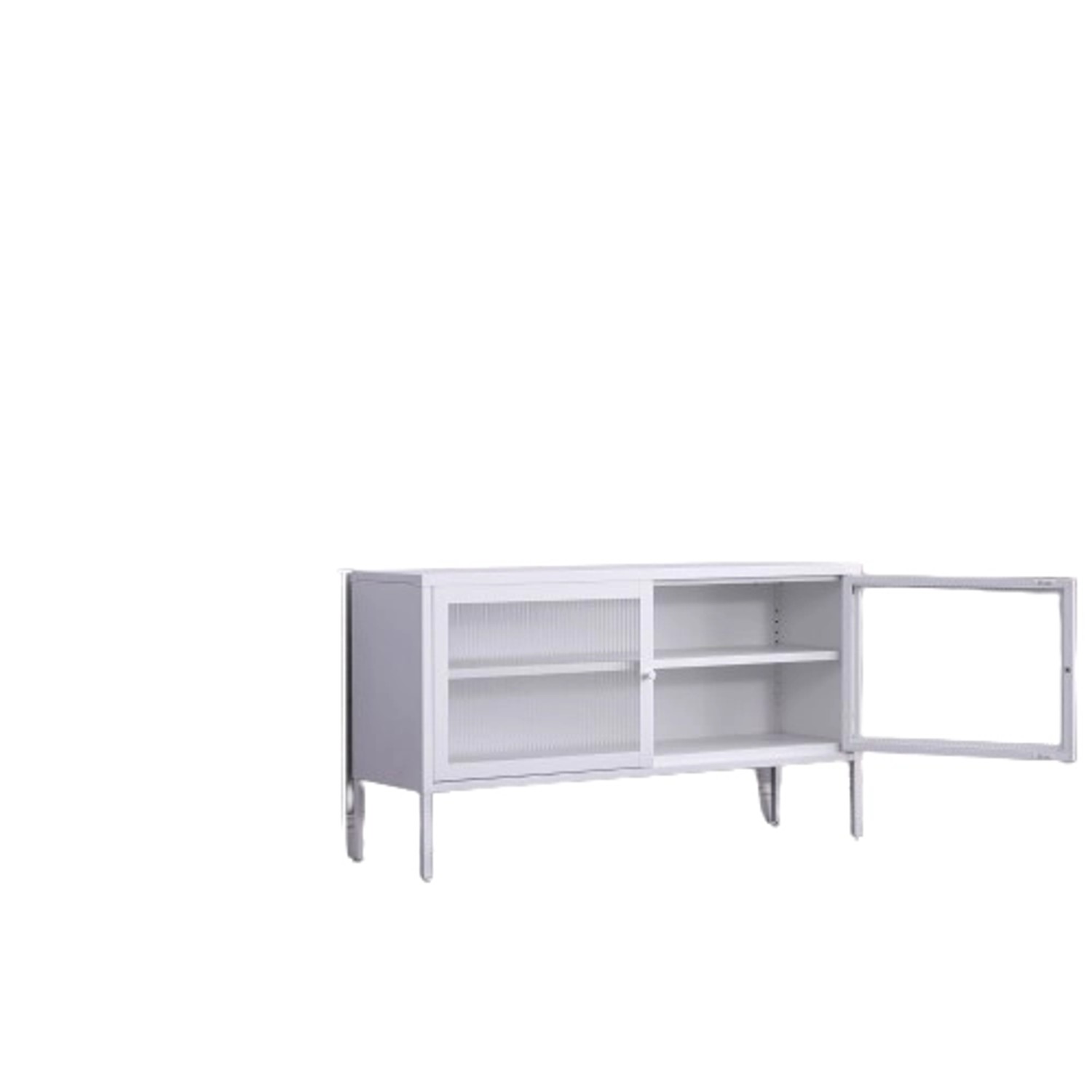 Coemo Sideboard Tokio 115x35x64cm aus Metall mit Glastüren