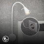 Weiße Briloner LED Bettleuchte Tusa mit schwenkbarem Flexarm, warmweißes Licht.