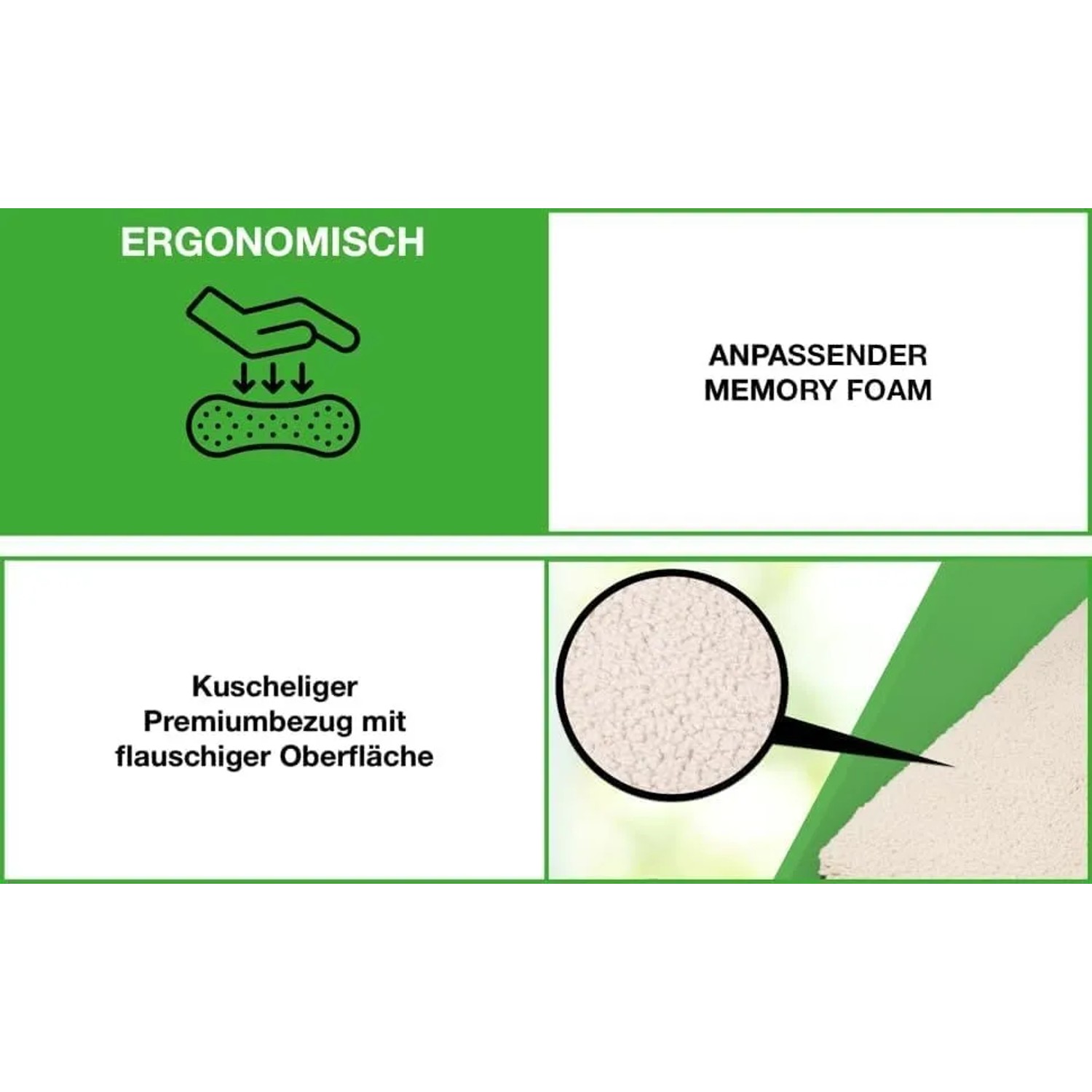 Detailansicht: Orthopädisches Hundebett mit Memory Foam und weichem Bezug.