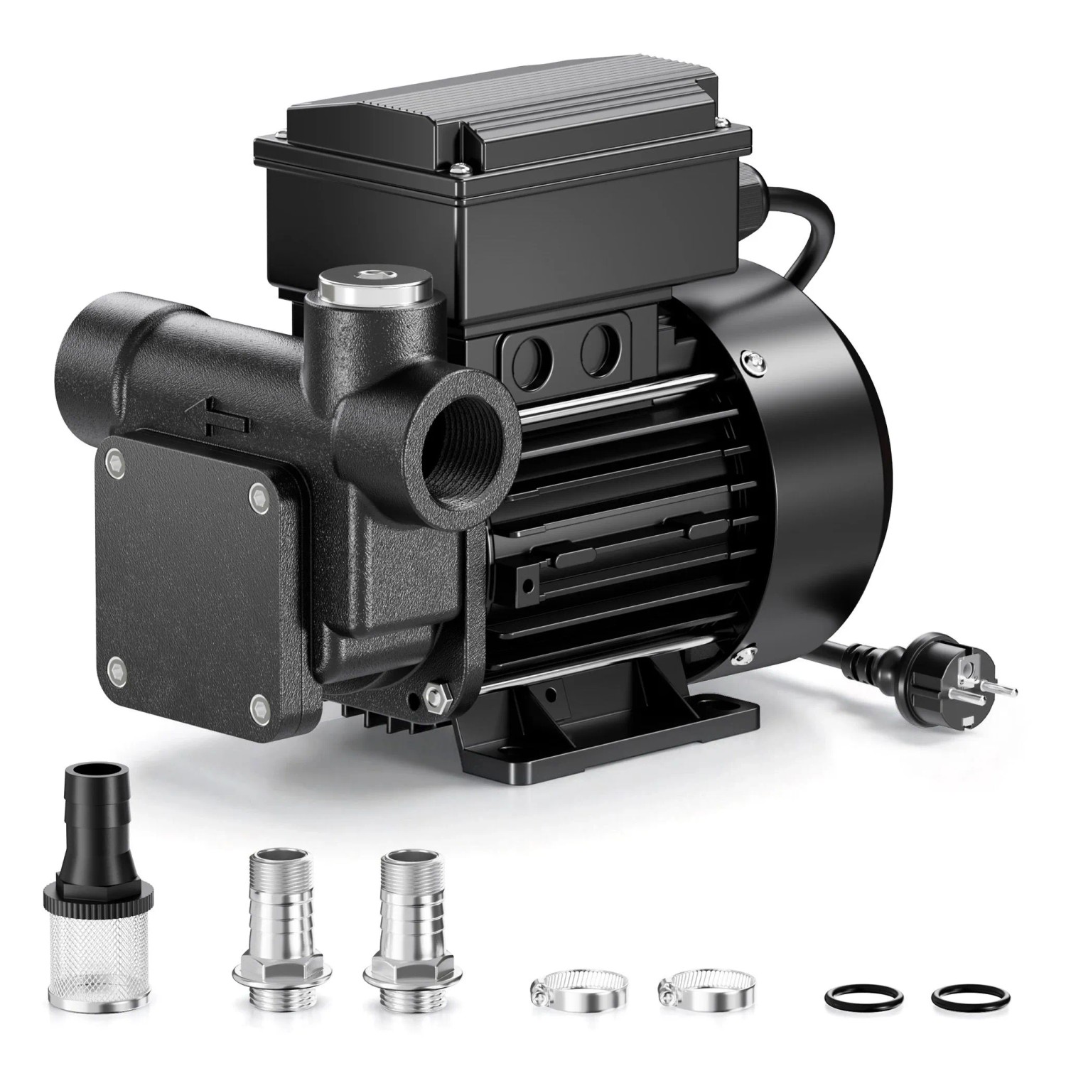 Wiltec Heizöl- Und Dieselpumpe 230V/550W/80L/Min Selbstansaugend Dieselöl Pumpe