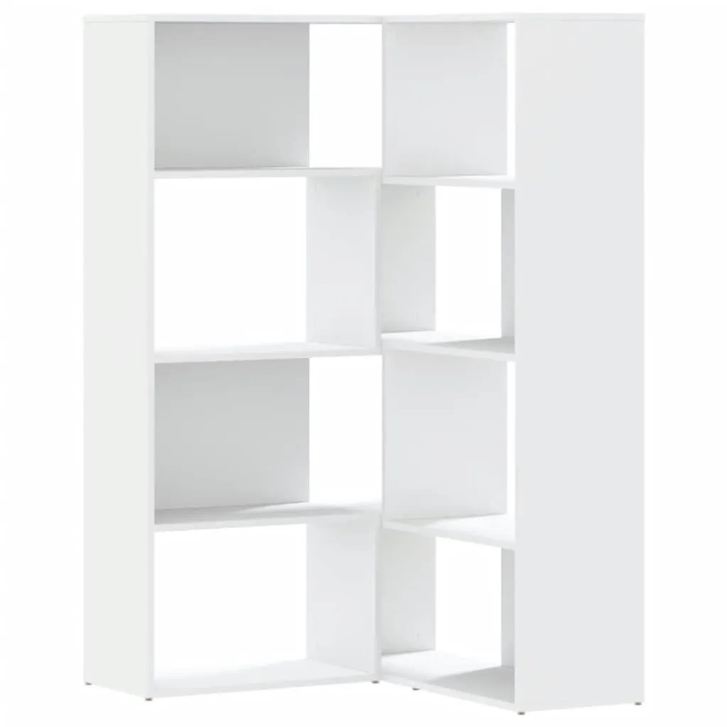 vidaXL Eck-Bücherregal 4 Etagen Weiß 85x85x140 cm Holzwerkstoff 3307810