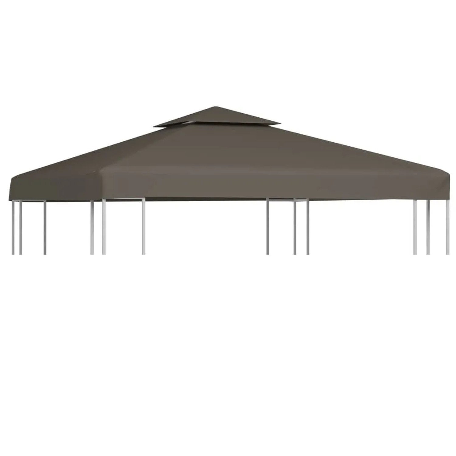 vidaXL Pavillon-Dachplane mit Kaminabzug 310 g/m² 3x3 m Taupe 44756