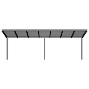 DreamGarden Terrassenüberdachung, 7,06x3,5m, Anthrazit, Polycarbonat klar.