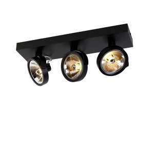 Verstellbarer, schwarzer Industrie-Spot QAZQA Go mit 3 Lampen für Lampen & Leuchten.