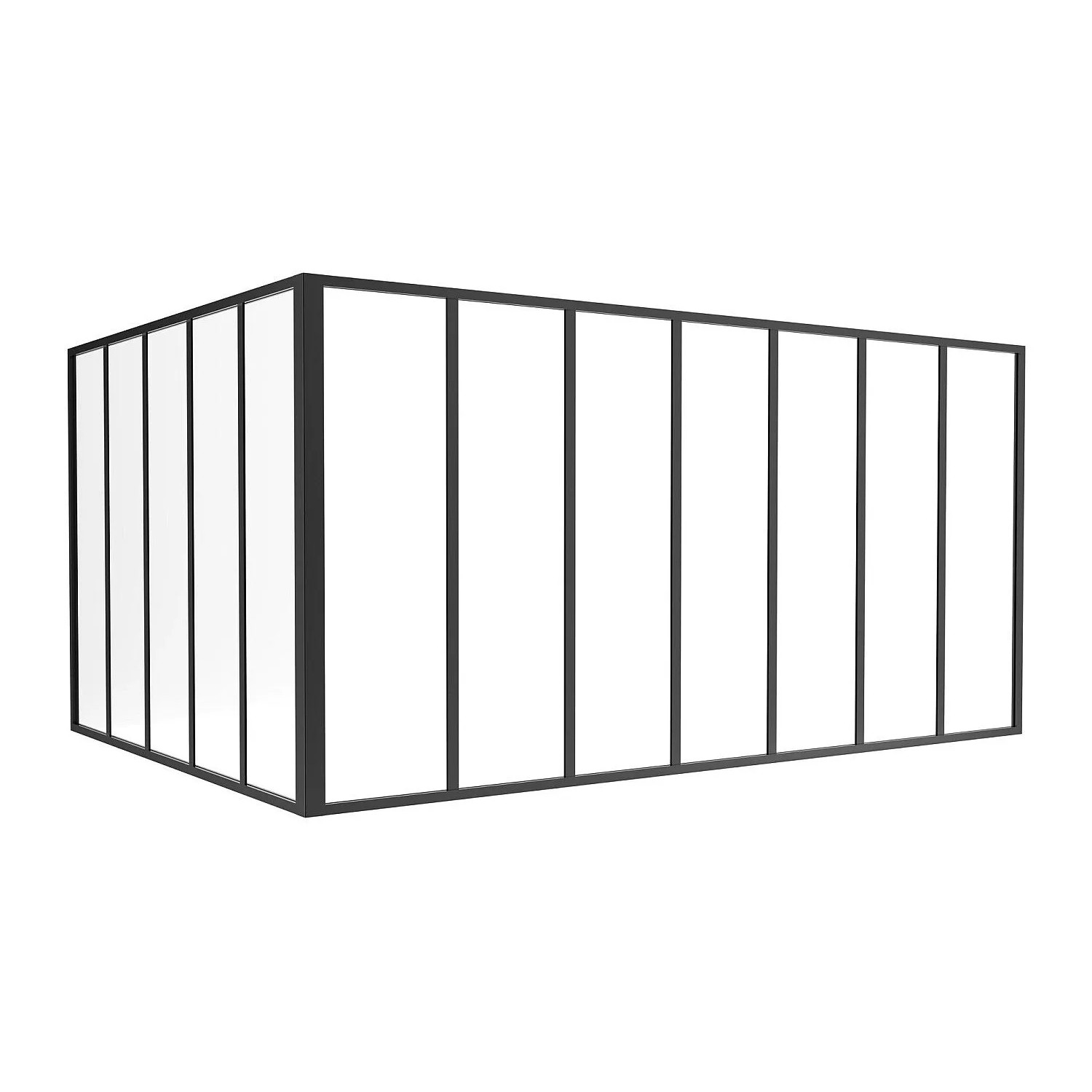 Vente-unique Glaswand Bayview Schwarz 210 cm