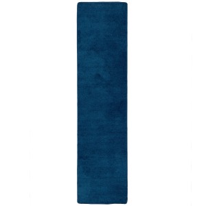 Dunkelblauer Snapstyle Trend Velours Teppichläufer Joy, 80x160cm.