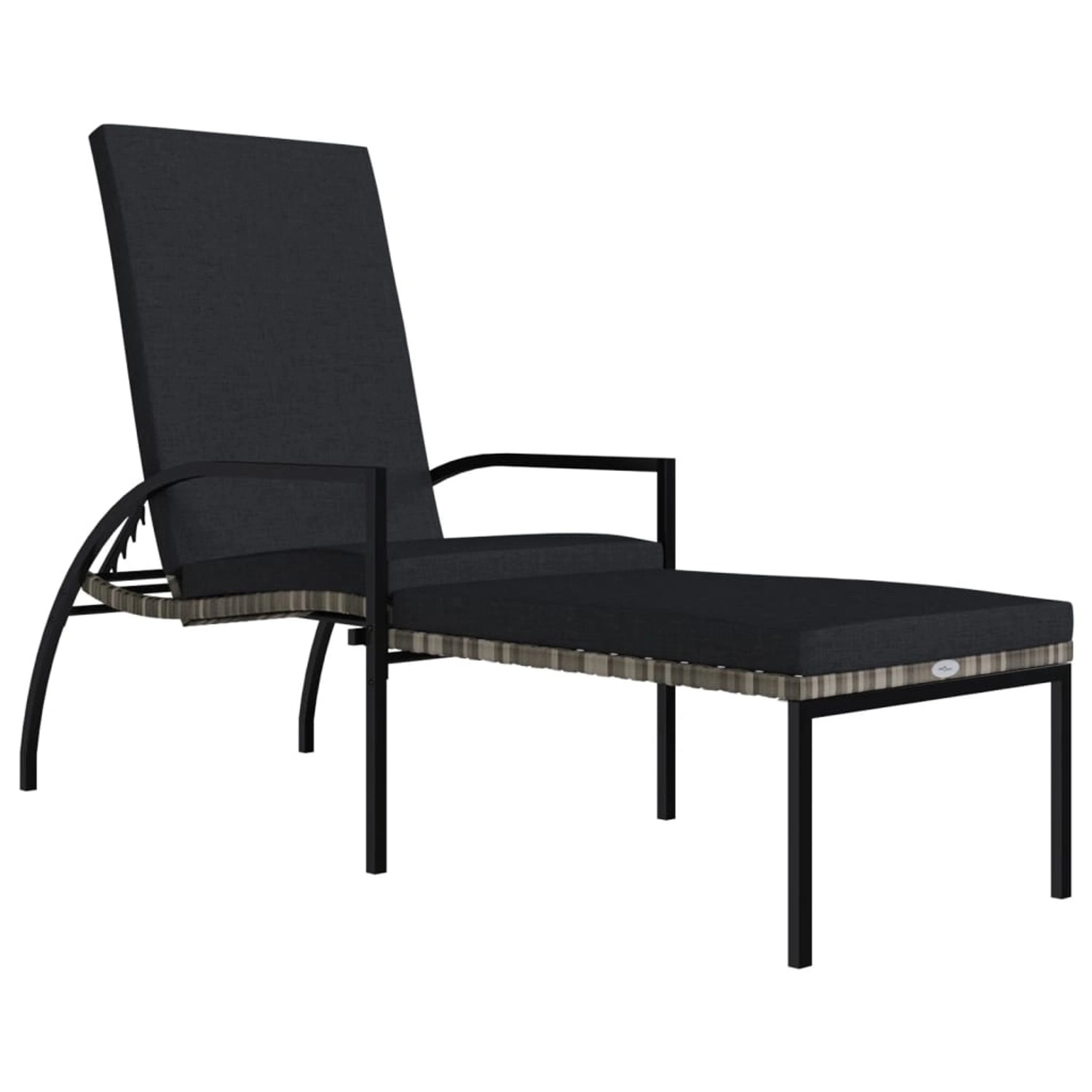 furnicato Sonnenliege mit Fußhocker PE-Rattan Grau günstig online kaufen