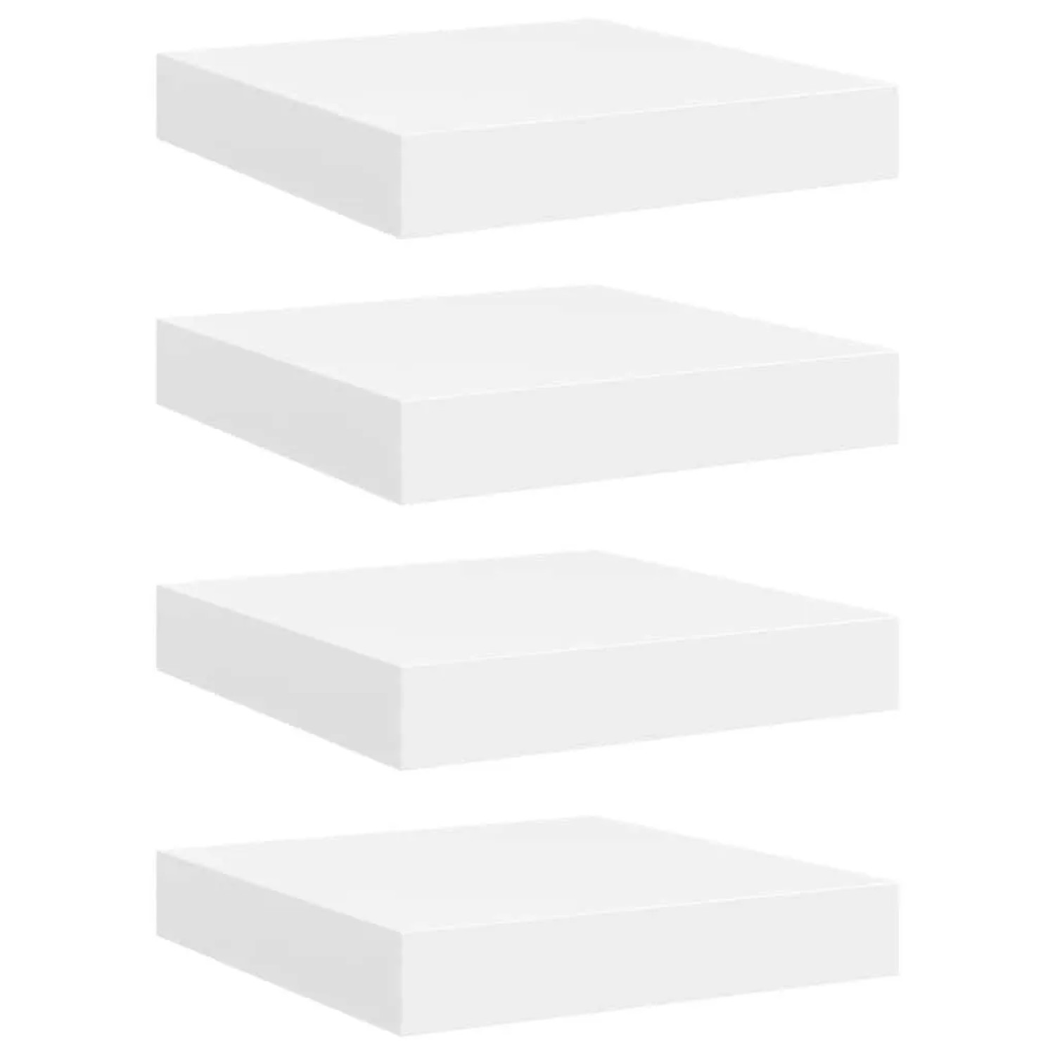 vidaXL Schweberegale 4 Stk Weiß 23x23,5x3,8 cm MDF 323804