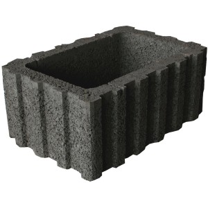 Anthrazit Pflanzstein, 60x40x25 cm, für begrünte Mauern und Hangbefestigung.