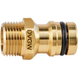Geka plus-Gerätestecker Trinkwasser 16,7mm (3/8) aus Messing, mit DVGW-Zertifizierung.