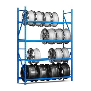 PROREGAL Felgenregal Maximus, lichtblau, 4 Ebenen für Felgen bis 120 kg Fachlast.