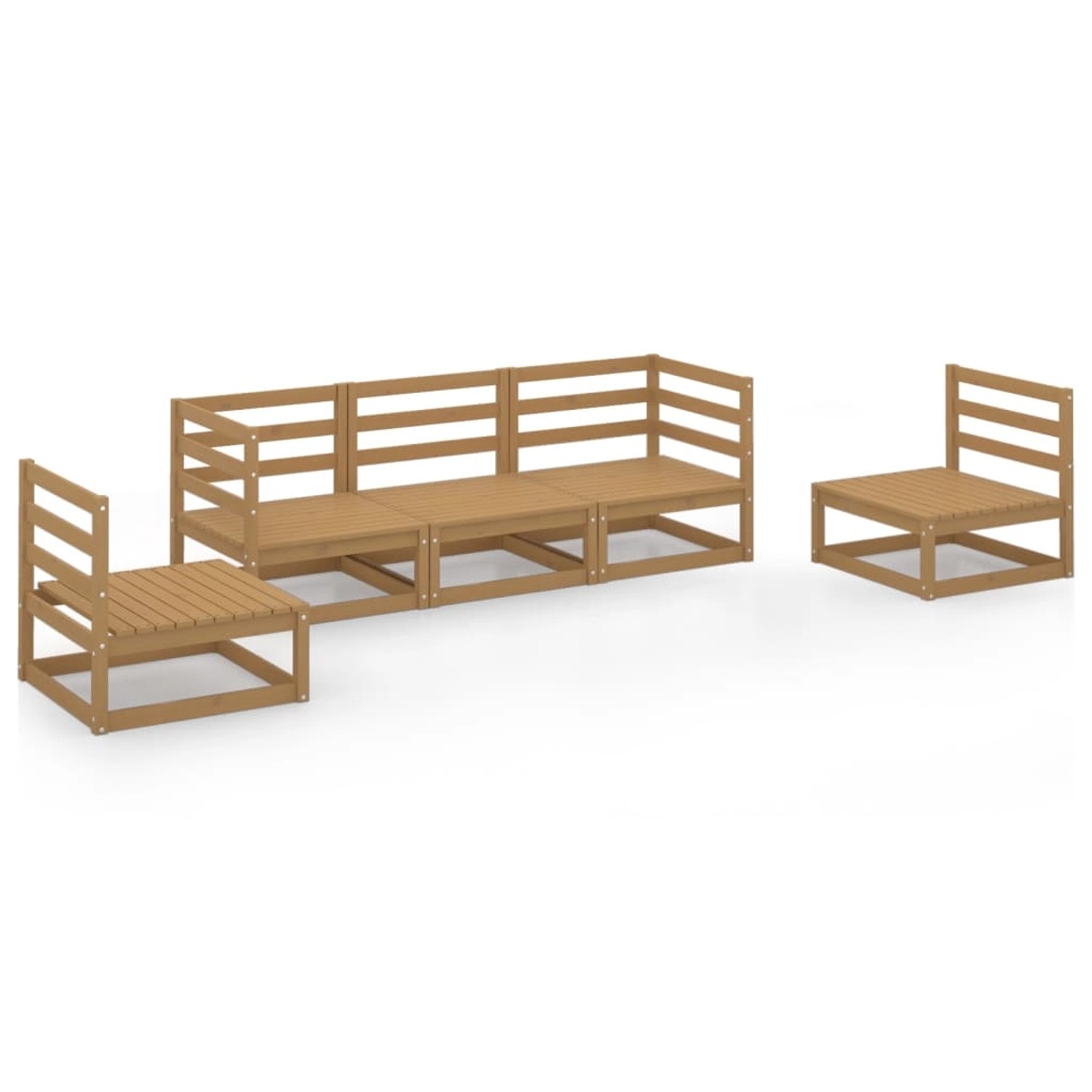 vidaXL 5-tlg Garten-Lounge-Set Honigbraun Massivholz Kiefer Modell 1 günstig online kaufen