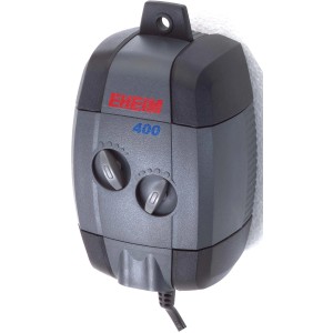 Eheim Air Pump 400: Leise Aquarien-Luftpumpe mit zwei Reglern zur optimalen Belüftung.
