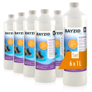 Bayzid Flockungsmittel flüssig, 15 x 1 Liter Gebinde für Pools.