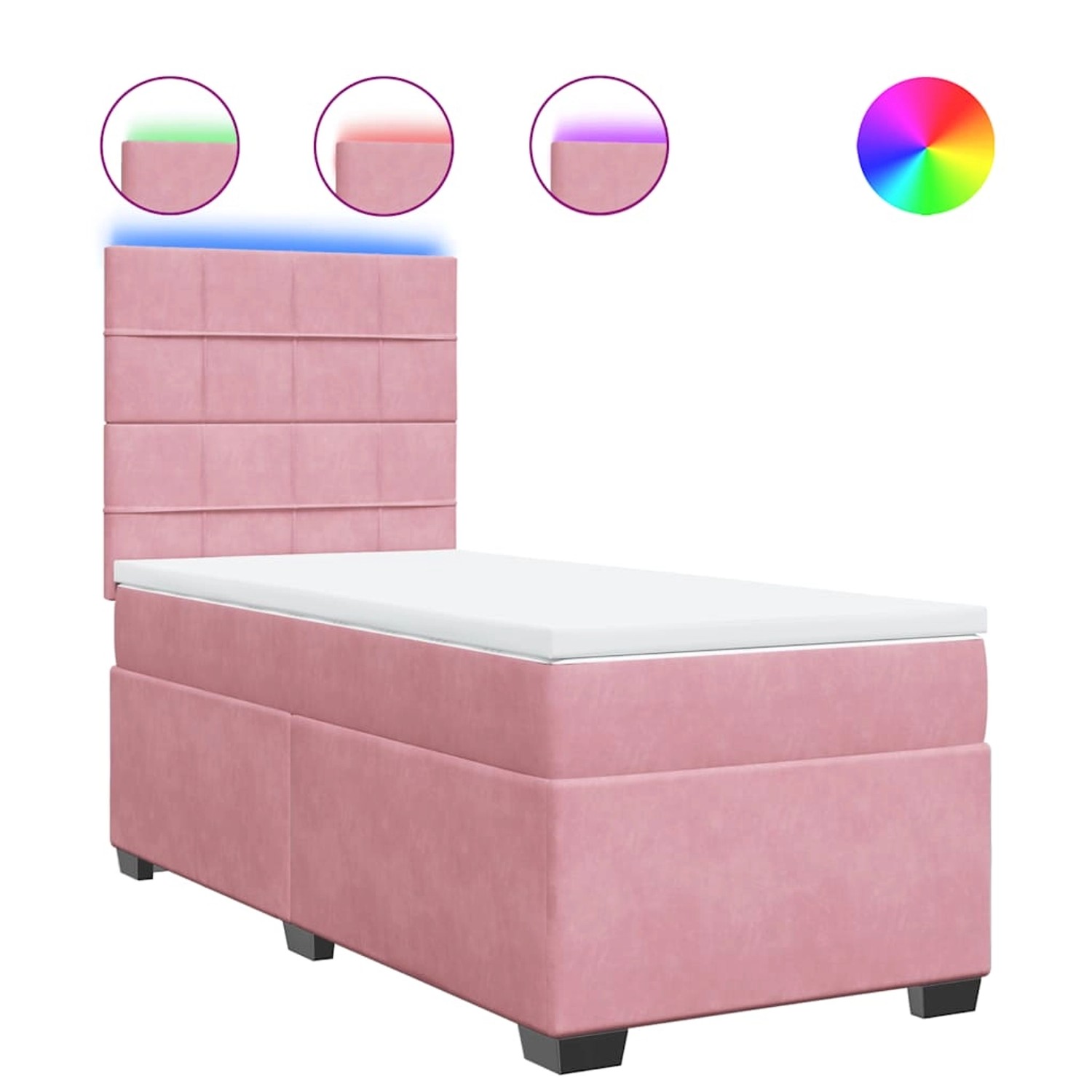 vidaXL Boxspringbett mit Matratze Rosa 80x200 cm Samt 3293067 günstig online kaufen
