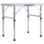 vidaXL Klappbarer Campingtisch Weiß Aluminium 60x45 cm 48178