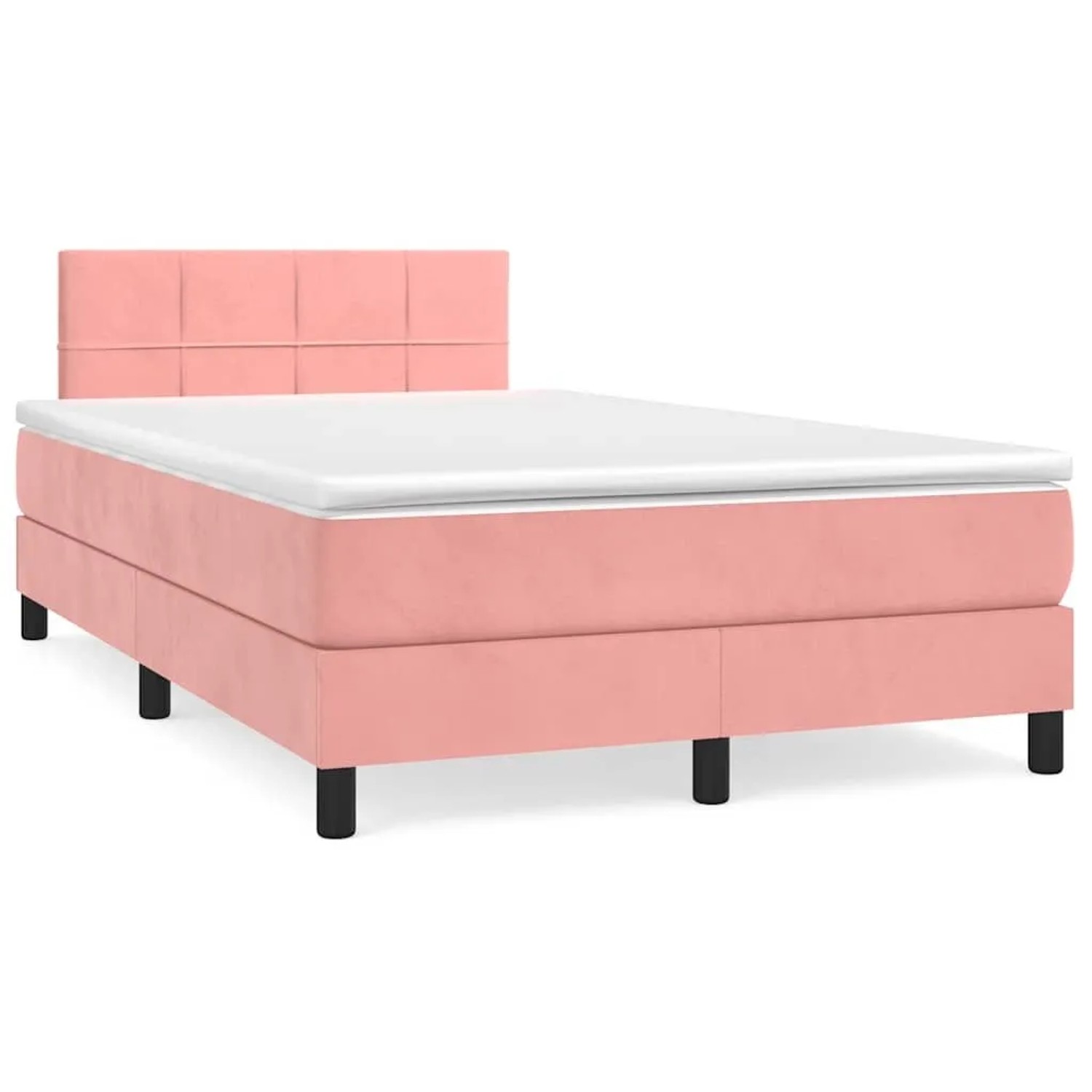 vidaXL Boxspringbett mit Matratze & LED Rosa 120x190 cm Samt 3270158