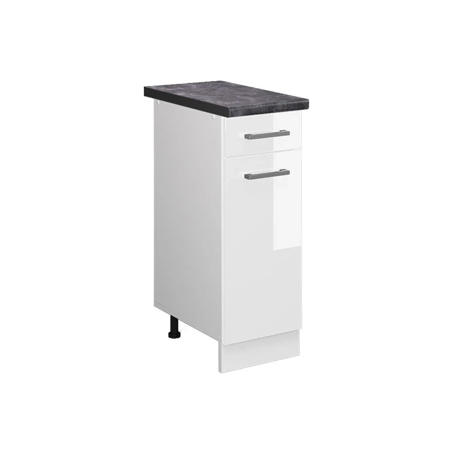 Vicco Küchenunterschrank R-Line Weiß Hochglanz Weiß 30 cm AP Anthrazit