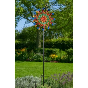 Kobolo Windrad Gartenstecker Dekostecker Windspiel XXL SOLE