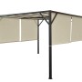 MCW Pergola Beja 4x4m mit beigem Schiebedach für Terrasse.