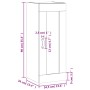 Hochglanz-weißer Wandschrank aus Holzwerkstoff, 34,5x34x90 cm, mit Tür und Kunstledergriff für Wohnzimmer.