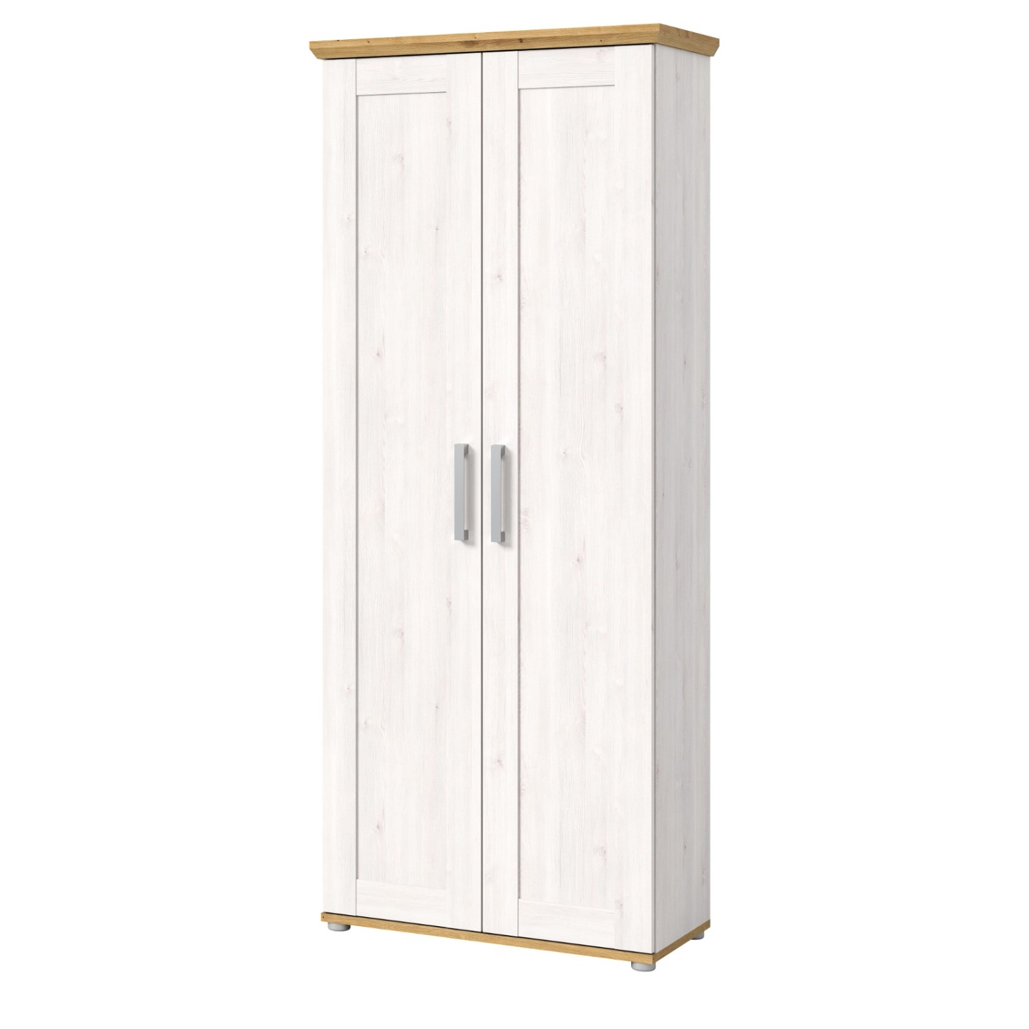 Inn.Furn Garderobenschrank Weiß Lärche 80 cm Landhaus-Stil Mirano günstig online kaufen